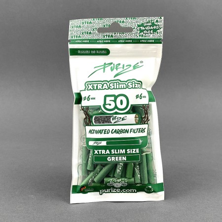 PURIZE® Slim Green Aktivkohlefilter 50er Pack