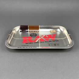 RAW Metallic Silver Rolling Tray