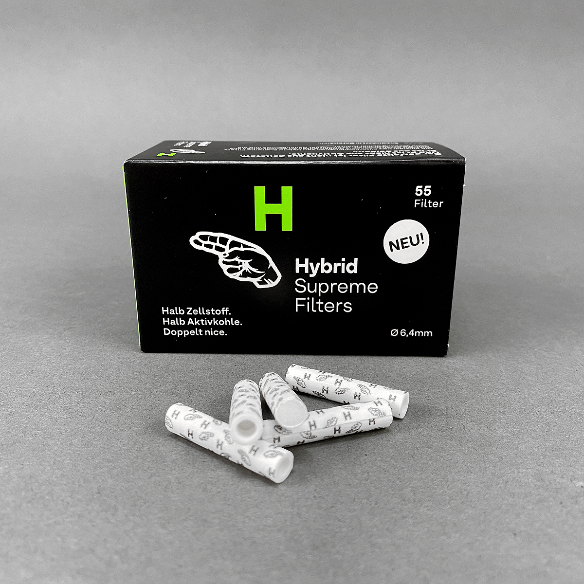 Hybrid Supreme Filters, Filter 5/6 mm, Aktivkohle & Meerschaum, Headshop