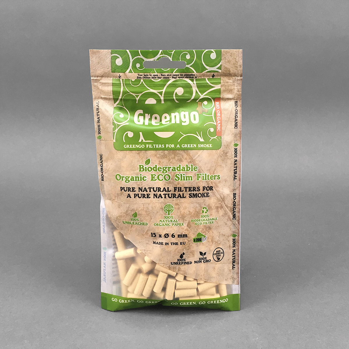 Greengo Organic Slim Filter Einweg Filter Chillhouse Der