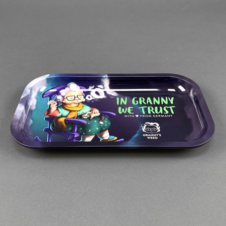 Rolling Tray 'In Granny we trust'