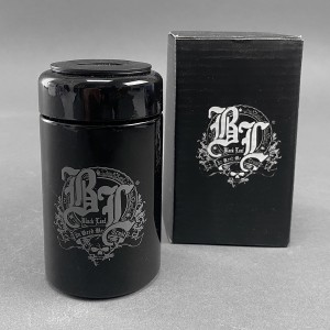 Black Leaf Violettglasdose