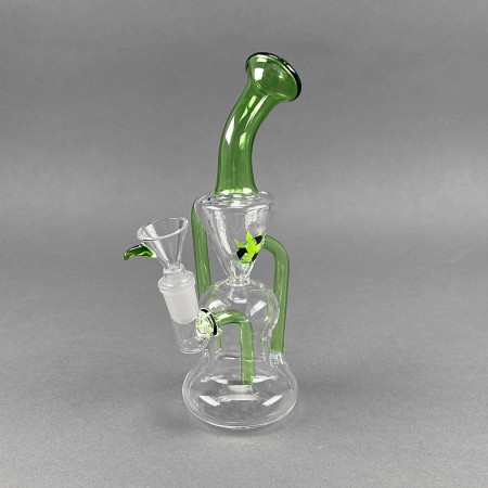 Black Leaf Bong 'Recycle Bubbler' green