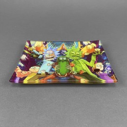 Glass Rolling Tray 'Evil R&M'