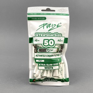 PURIZE® Slim White Aktivkohlefilter 50er Pack