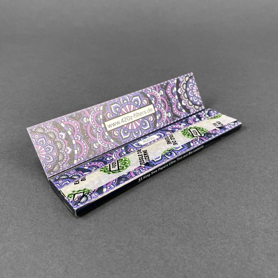 Alien Puff Purple Zigarettenpapier 110mm Kingsize Slim – 25 Packs (825 Blätter) Mit Natürlichem Gummi Arabicum